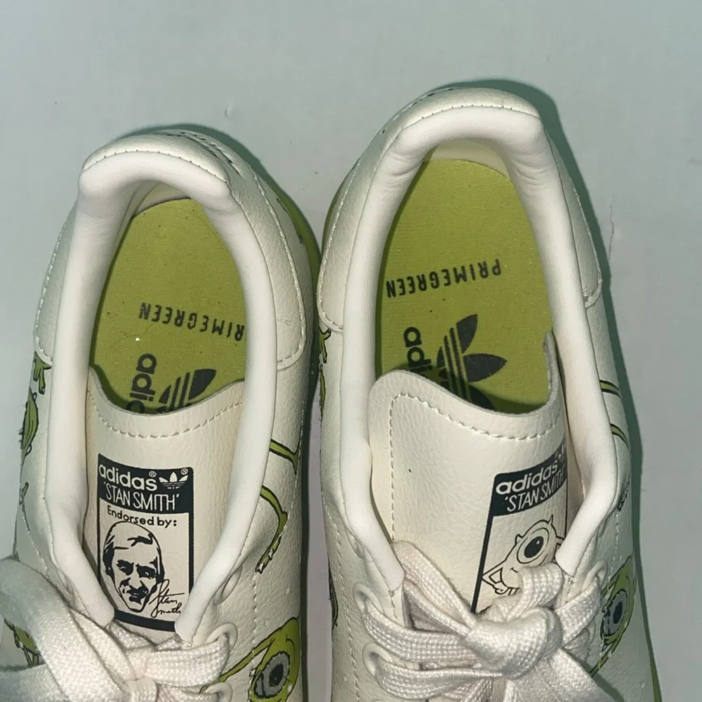 Adidas Stan Smith White and Green Monsters Inc. Men’s Size 5.5